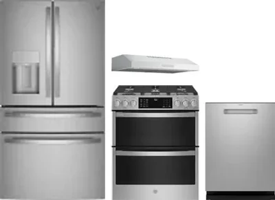 4 Piece Package Includes Refrigerator, Range, Hood And Dishwasher